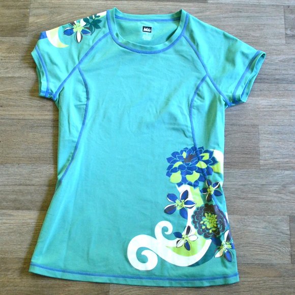 REI Outdoor Floral Crewneck Swim Top Size Small - Picture 1 of 5